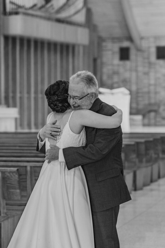 Father Daughter First Look at Gorgeous Church Ceremony in Cleveland, Ohio