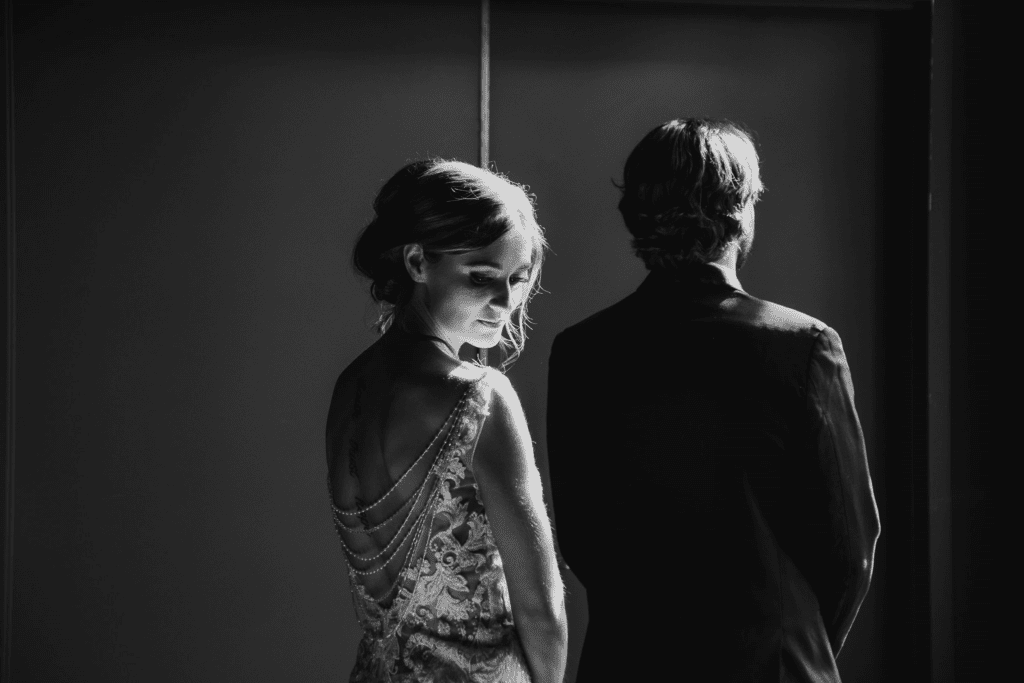 First look wedding portraits at BLDG17